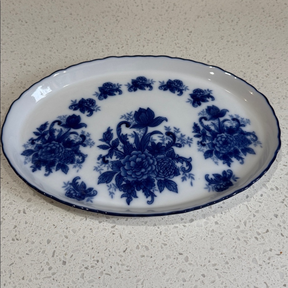 Blue delft Floral Porcelain Platter